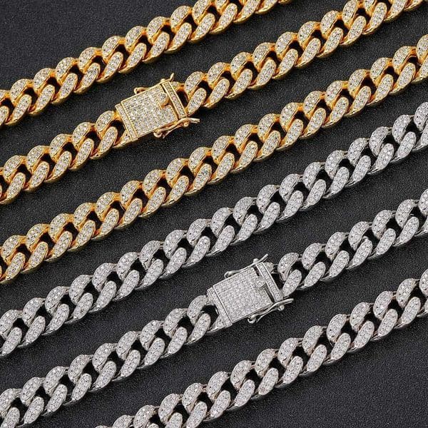 Luxury Jewelry jewelry 12mm high-quality full-diamond Cuban chain real gold plated Hip Hop men's necklace and bracelet