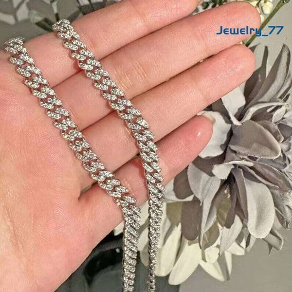 S925 Silver Link Customizable Iced Out Diamond Hiphop Bling Moissanite Cuban Bracelet Jewelry77
