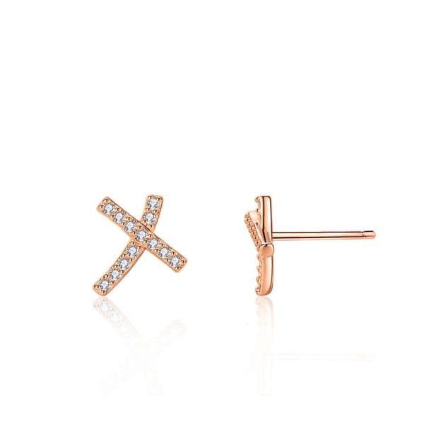 s925 silver earrings for women cross stud elegant and simple wedding moissanite gift earrings wholesale