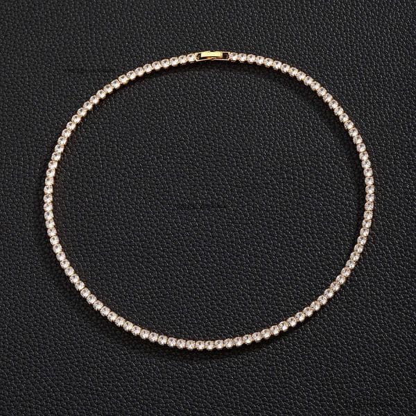 Hip Hop Style Versatile Inlaid Diamond 4MM Moissanite Necklace Wholesale Men's Hip Hop Niche Tennis Chain