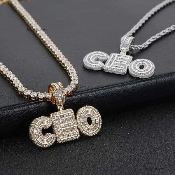 Luxury Jewelry Hip Hop personalized candy-colored letter and number combination pendant with micro-inlaid Moissanite DTY unisex necklace