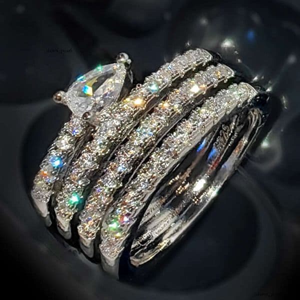 multi-ring transfer ring for women new trendy water drop line ring wide multi-layer ins-style women's accessory