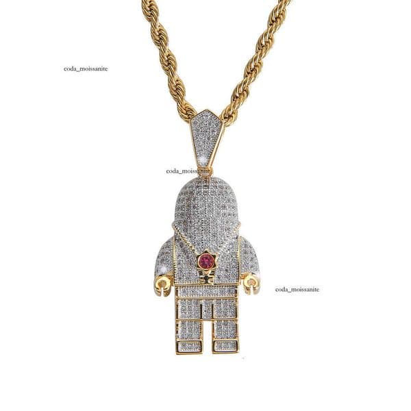 Jewelry Fashion Jewelry personalized astronaut Moissanite pendant Hip Hop rapper versatile couple's necklace