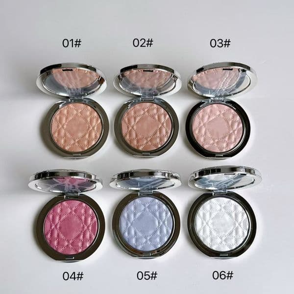 New Silver Leather Finish Highlighter Powder 6g Palette Glitter Face Authentic Scent & Texture Silky Shimmer Long-Lasting Radiant
