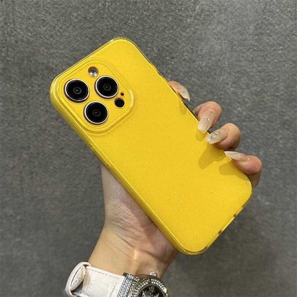 Bright Fluorscent w Glitter Phone Case For iPhone 17 16 15 13 14 12 11 Pro Max 16e XS XR X 7 8 Plus SE Soft Silicone Cover H260321