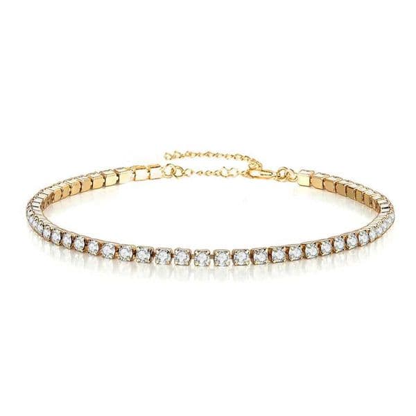 Minimalist Stainless Steel Crystal Tennis Bracelets For Woman Girls Simple Rhinestone Crystal Chain Bracelet Fashion Jewelry D260321