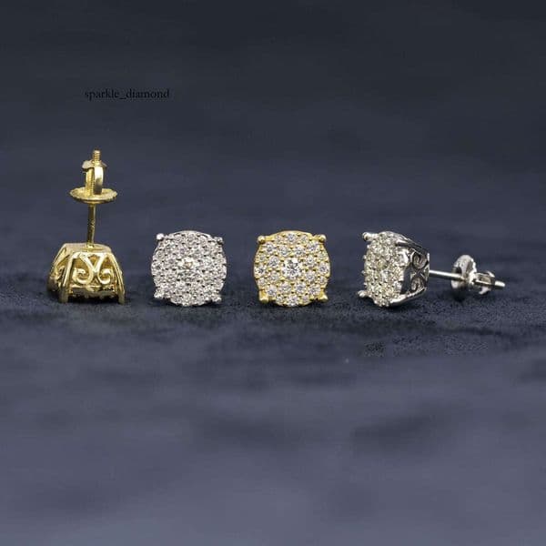 ins2026 new men and women Hip Hop jewelry VVSs925 sterling silver earrings with moissanite studs available for wholesale