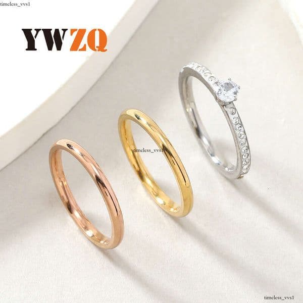 Sterling Silver 14K 18K Gold jewelry inner and outer arc-shaped ring inlaid with Moissanite three-color three-piece set of titanium steel rings for couples