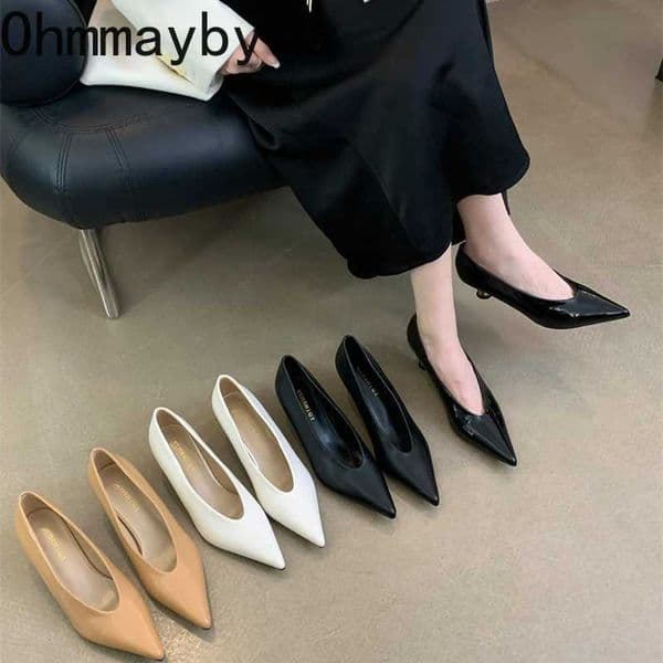 Pointed Toe Women Pumps Shoes Fashion Shallow Slip On 2025 Spring Autumn Dancing Party Low Heel Shoes Z260318