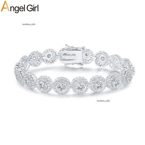 4mm tennis bracelet with Silver inlay and Moissanite fashionable design light luxury heavy-duty craftsmanship factory wholesale trendy
