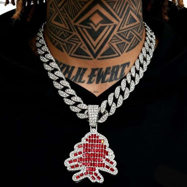 Jewelry Fashion Alloy Colorful Square Rock Candy Diamond Creative Christmas Tree Pendant Men's Niche Atmosphere Jewelry Necklace