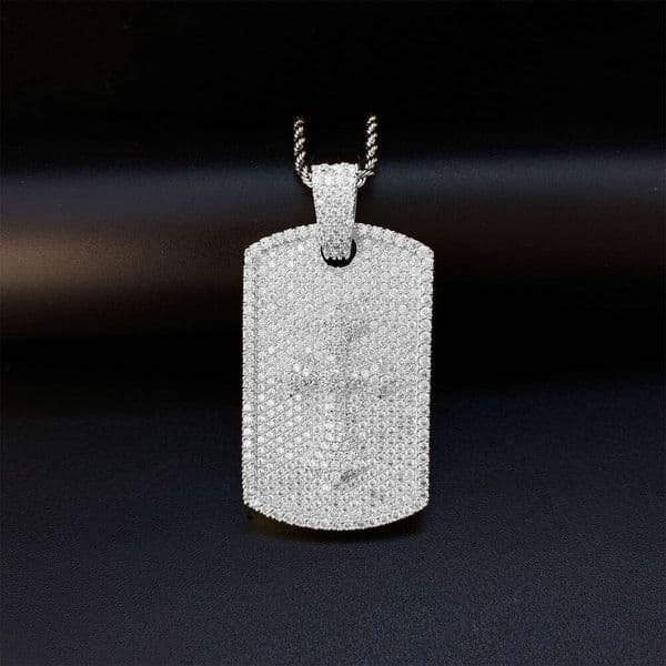 INS Hot Sale New Silver Inlaid Moissanite Full Diamond Square Hip Hop Pendant Jewelry Personalized Fashion Jewelry
