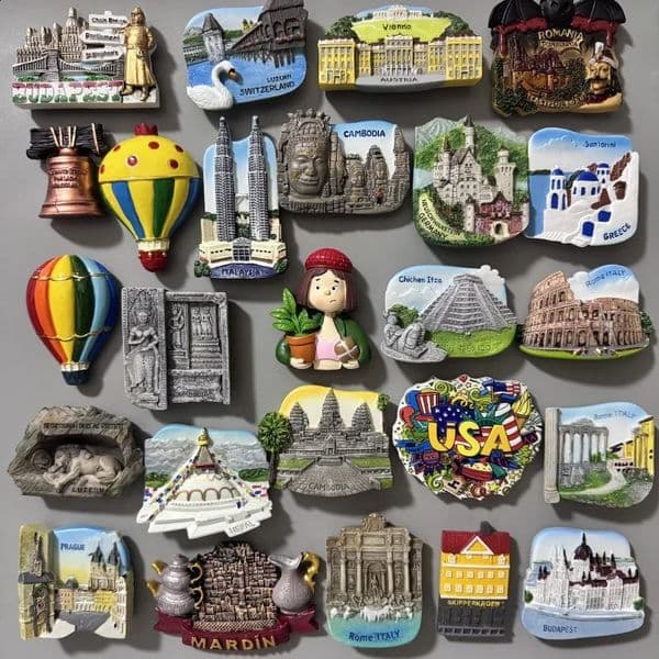 Fridge Magnets Swetzerland Luzern Turkey Greece USA Mexica Budapest ITALY Cambodia Germany Nepal Prague Malaysia Souvenir Gifts 260317