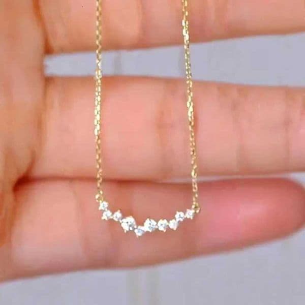 Huitan Simple Stylish Wens Pendant Necklace with Dazzling Small Cubic Zirconia Daily Wear Statement Jewelry Hot X260321