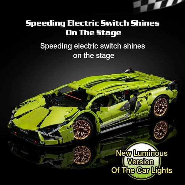 TOYLINX 1280Pcs Technical Building Blocks Racing Car Model Remote Control Electric RC Version Optional Construction Toys 260320 Y260522