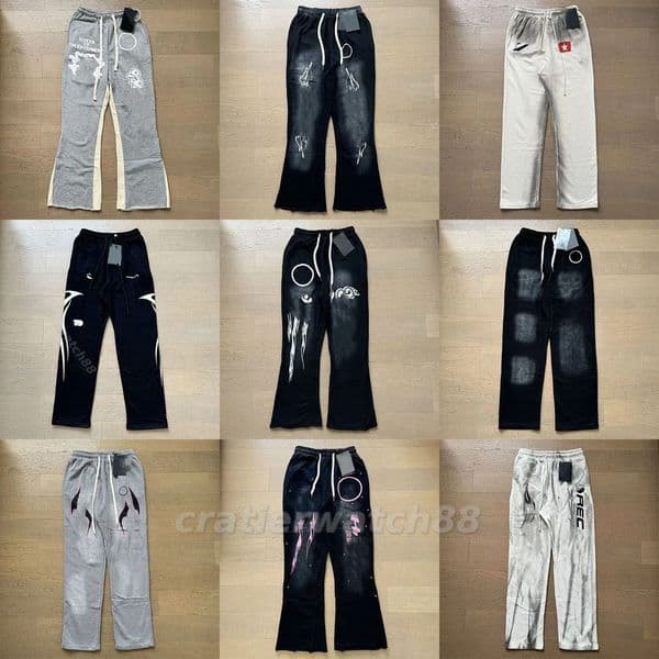 Mens Sports Sweatpants Letter FREESHIP Baggy Pants Flared Designer Pattern Print Joggers Vintage Hip Hop Drawstring Trousers Men