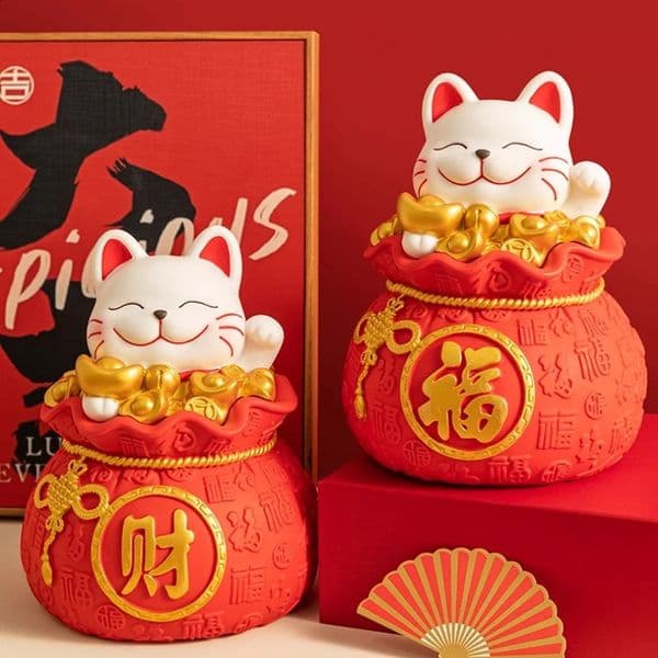 1Pcs Lucky Cat Money Box Cute Safe Kids Birthday Gifts for Boys Girls Savings Coins Banking Home Decor Year 260321