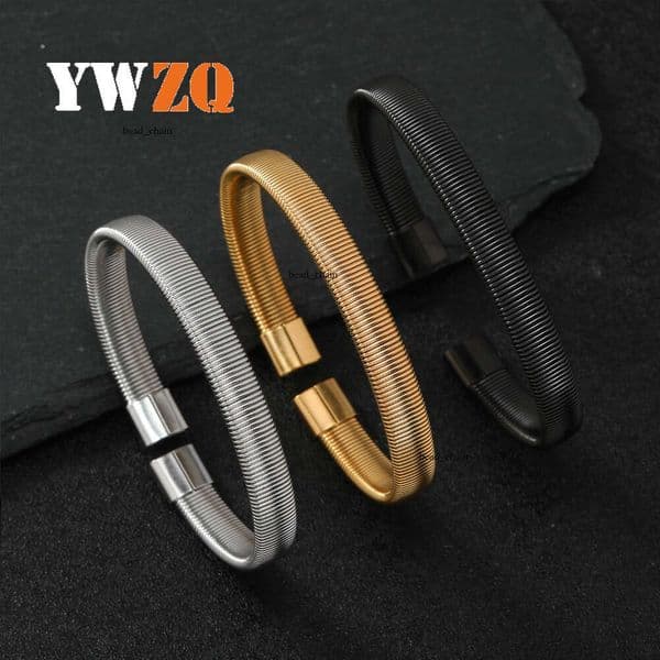 New titanium bracelet with adjustable C-shaped opening elastic bracelet simple and versatile 925 Sterling Silver 18K Gold jewelry manufacturer