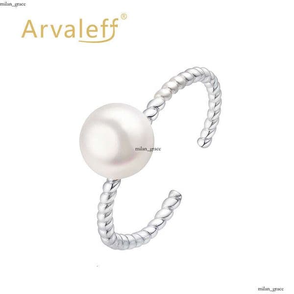 S925 silver with natural freshwater pearl adjustable open design stylish twisted index finger ring