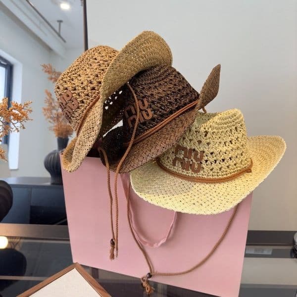 Bucket Hat Men Designer Woven Cowboy Grass Wide Fisherman Women Summer Breathable Sunscreen Large Brim Beach Vacation