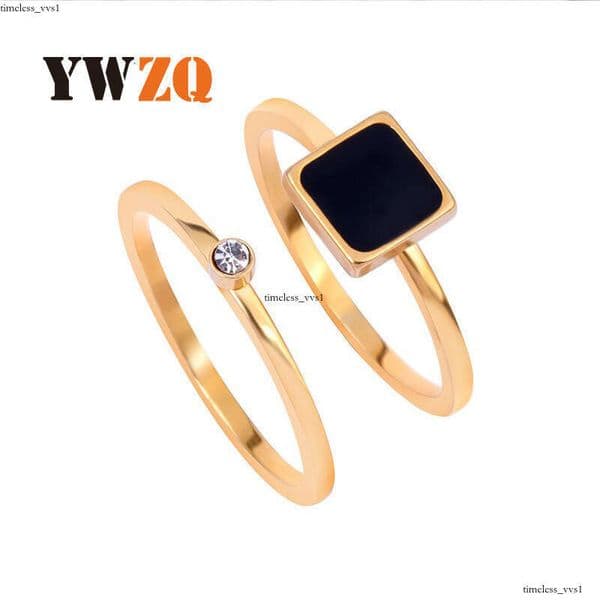Korean-style couple's rings rings with oil-drip inlay and diamond accents creative 925 Sterling Silver 14K Gold jewelry directly supplied by the manufacturer