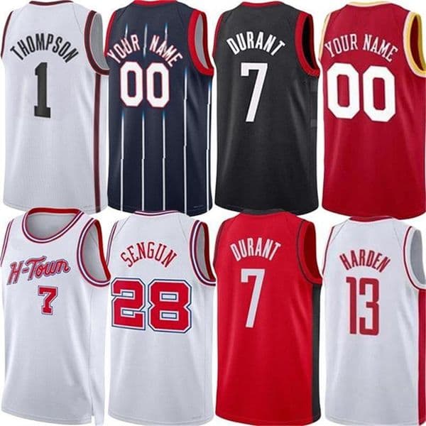 25 26 Kevin Durant Jersey Rocket Basketball Jerseys Alperen Sengun Amen Thompson Jabari Smith jr. Tari Eason Reed Sheppard Steven Adams James Harden City Jersey