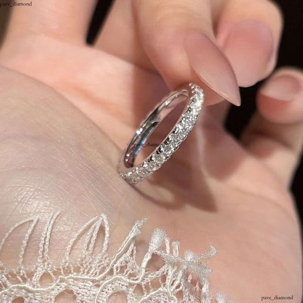 Live INS Niche Design Moissanite for Women Light Luxury Versatile S925 Sterling Silver Band Tail Ring Wholesale