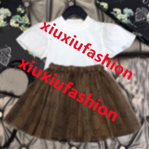 Luxury Designer Baby Kids Clothing Sets Classic dress and skirt set Childrens Short Sleeve Shorts Fashion Shirt Sets Size 90cm-160cm T81