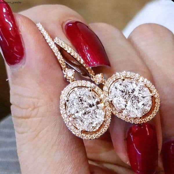 Fashion New Model Gold-Plated Versatile Oval Drop Exquisite Women's Earrings Jewelry Wholesale