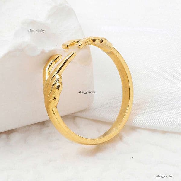 oil pressure heart-shaped titanium couple simple 925 Sterling Silver 18K Gold fashion adjustable open rings direct from the manufacturer