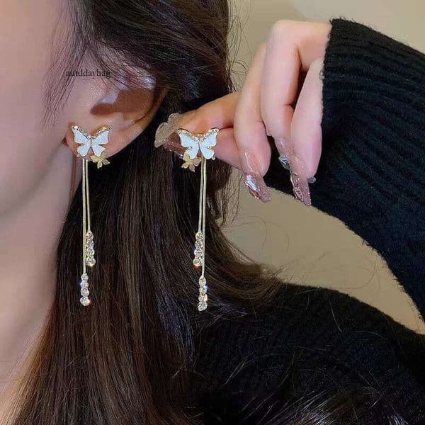 Multi-Wear Bow Tassel Women 2025 New Niche Design High-End Light Luxury Earrings for Autumn and Winter