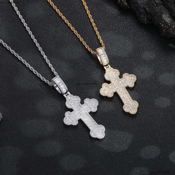 Jewelry cloud cross pendant Hip Hop rap diamond-studded personalized versatile trendy men's necklace