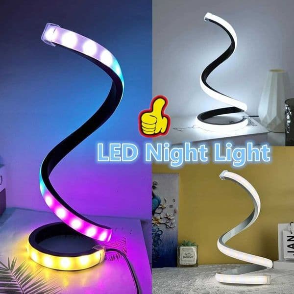 NEW Creative Spiral LED Night Light 3 Colors Dimmable Desk Lamp Reading Light for Living Room Office Desk Bedroom Bedside Decor H260321