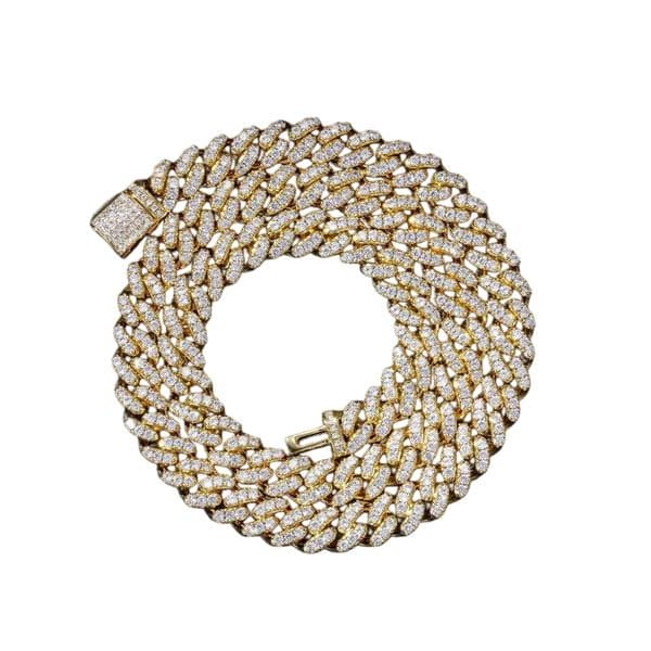 8mm Single Row Zircon Cuban Chain European American Cross-Border Hot Selling Hip-Hop Necklace Jewelry Wholesale for Men and Women hg769