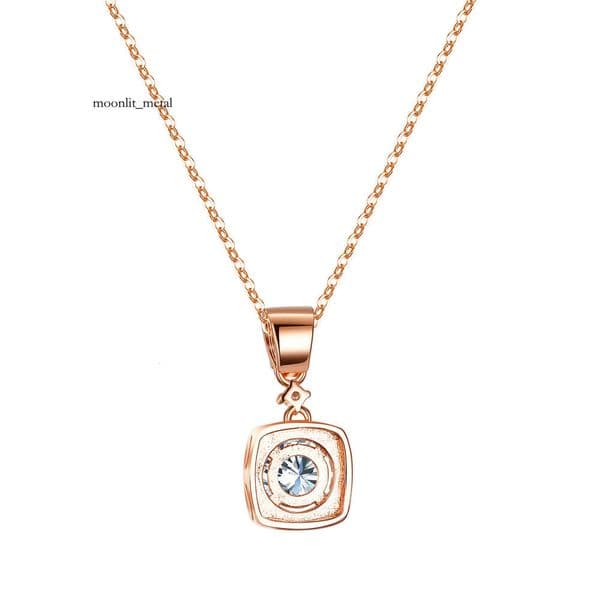 s925 sterling 1 ct moissanite necklace for women fashionable and luxurious square silver pendant jewelry