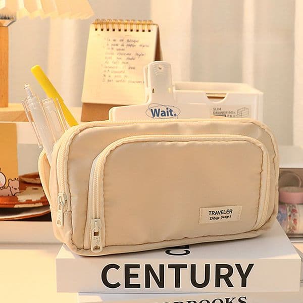 Large Capacity Minimalist Storage Bag Student Pencil Case Makeup Bag Storing Stationery Makeup Tools Digital Accessories 260321