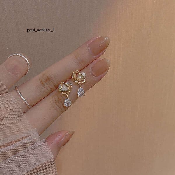 Korean-style ins trendy floral for women, high-end luxury earrings, versatile and stylish, forest-style earrings