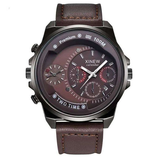 Genuine XINEW Brand Cheap Watches For Men Fashion Leather Band Simple Date Vintage Quartz Watch Erkek Barato Saat Montre Homme