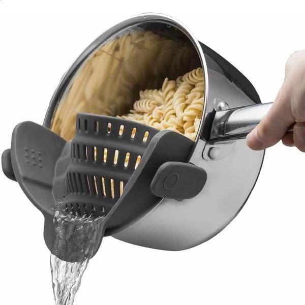 Silicone Kitchen Strainer Clip On Pots and Pans Drain Rack Pasta Noodle Vegetable Fruit Strainer Colander Kitchen Gadgets 260321