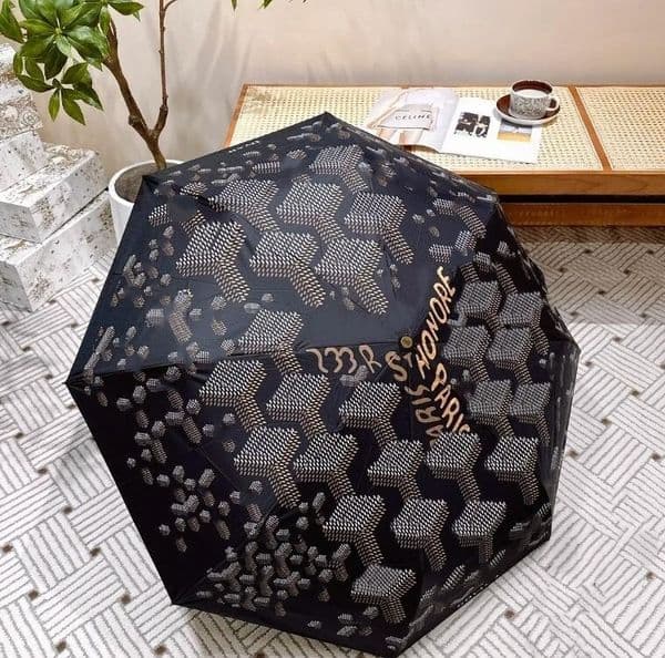 Fashion designer umbrella fully automatic folding sun umbrella luxurious sun protection and UV protection sun umbrella dual-use with letter printing box dust bag