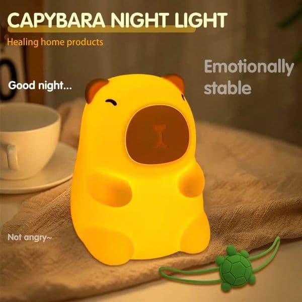 Cute Capybara silicone light for children with a small night light gift USB rechargeable animal touch bedside sleep light H260321