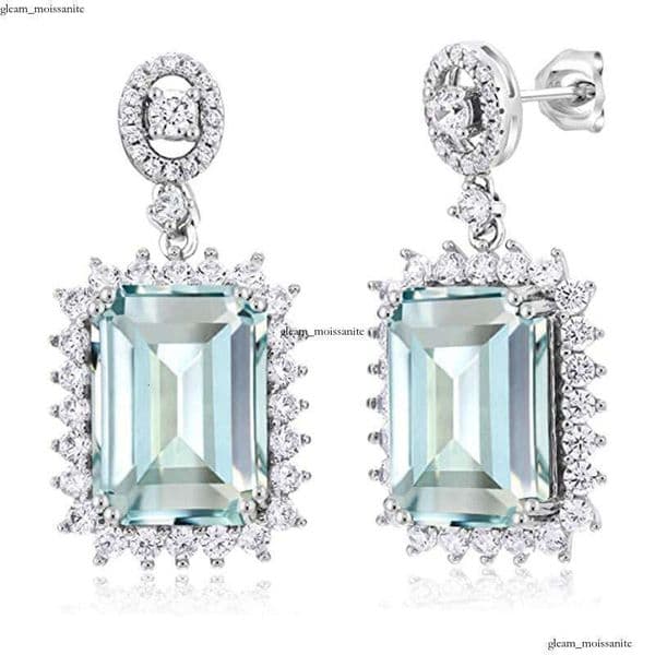 internet celebrity live-streaming princess-shaped colorful gemstone earrings autumn and winter light luxury earrings for women direct from the