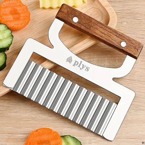 Stainless Steel Potato Peeler Multi-Purpose Wavy Knife Flower Cutting Tool with Ergonomic n Handle Fruit Vegetable Cutter 260321