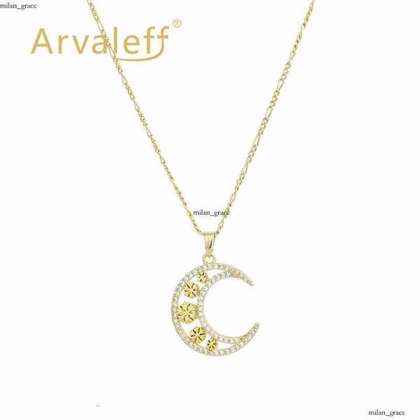 Silver Necklace Moon Series Micro-Inlaid Diamond Flower Clavicle Chain 18k Gold Moissanite with Diamonds Wholesale