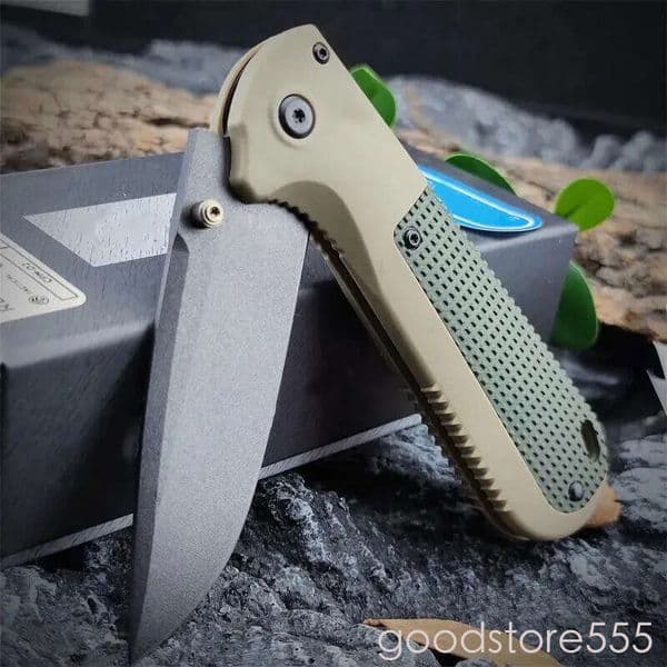 5Models Redoubt fixed blade knife AXIS Folding Knife pocket knife 3.54 couteau Cpm-D2 Plain Blade, Grivory Handles - 430Bk