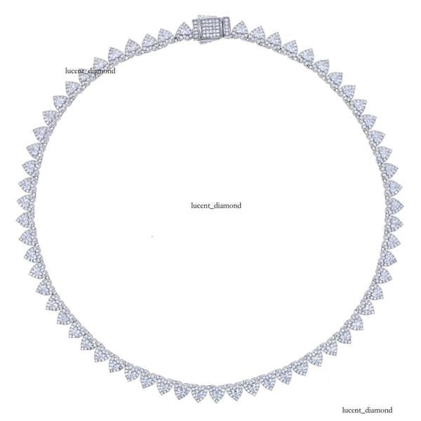 New 7MM Necklace with Bling Moissanite Full of Diamonds Heart-Shaped Tennis Chain Unisex Hip Hop Jewelry Wholesale