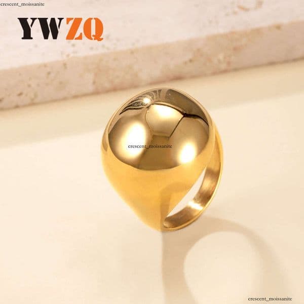 Jewelry Sterling Silver 14K 18K Gold rings for men cast round smooth rings personalized 18k gold-plated titanium steel jewelry manufacturer