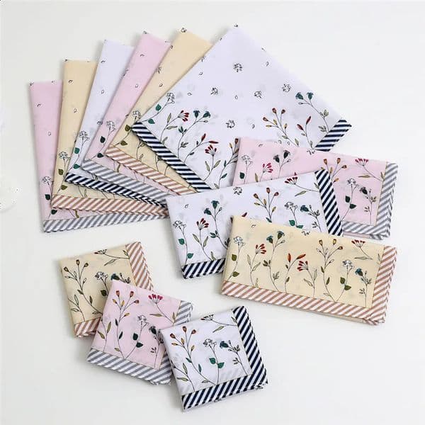 3Pcs Pure Cotton Thin Handkerchief Absorbs Water Wipes Sweat Eyes Nose and Mouth Wedding Supplies Souvenirs 4343cm 260317