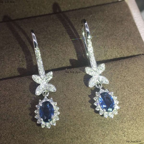 Moissanite Jewelry fashion floral long tassel bow Moissanite earrings bridal earrings for wedding and evening parties