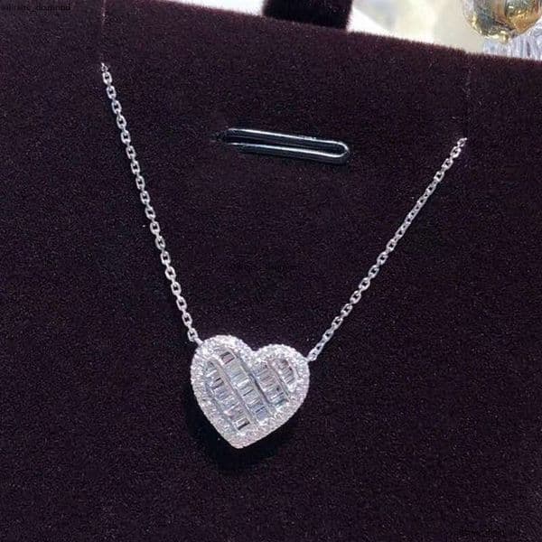 bestseller: High-end heart-shaped micro-inlaid full-diamond necklace for women fashionable light-luxury niche design collarbone chain